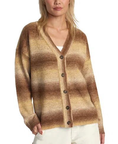 Rvca Juniors' Here We Are Cardigan Long-sleeve Sweater In Ermine