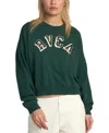 Rvca Ivy League Crew Sweatshirt In Pineneedle In Pineneedle