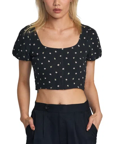 Rvca Nova Crop Top In Peach Whip In Multi