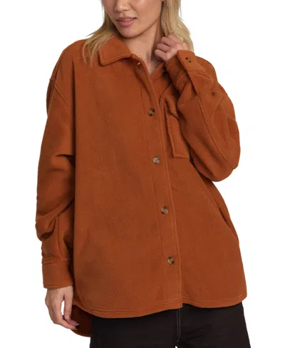 Rvca Juniors' Polar Birdie Shacket In Mocha Bisque