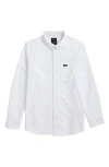 Rvca Kids' That'll Do Stretch Button-up Shirt In White