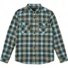 Rvca Kids' That'll Work Plaid Flannel Button-up Shirt In Charcoal