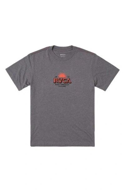 Rvca Kids' Type Set Graphic T-shirt In Smk-smoke