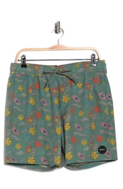 Rvca Lehua Swim Shorts In Green