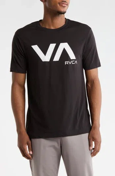 Rvca Logo Blur Sport T-shirt In Black