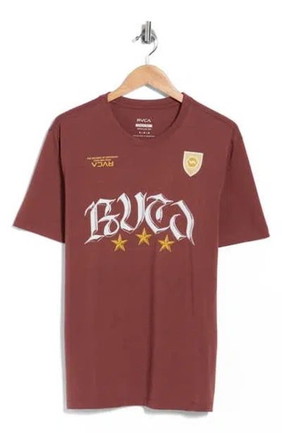 Rvca Logo Star T-shirt In Brown