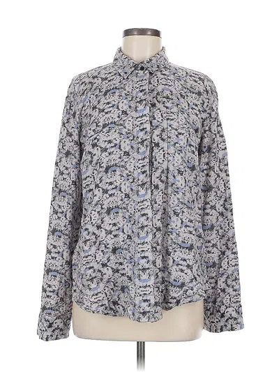 Pre-owned Rvca Long Sleeve Blouse In Gray