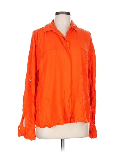 Pre-owned Rvca Long Sleeve Blouse In Orange