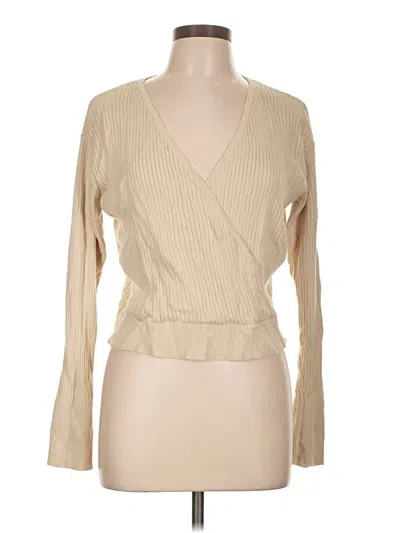 Pre-owned Rvca Long Sleeve Blouse In Tan