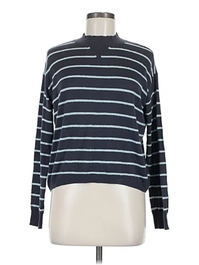 Pre-owned Rvca Long Sleeve Top Blue Turtleneck Tops