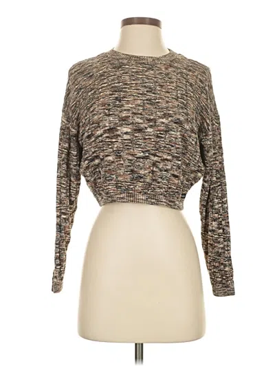 Pre-owned Rvca Long Sleeve Top Brown Turtleneck Tops
