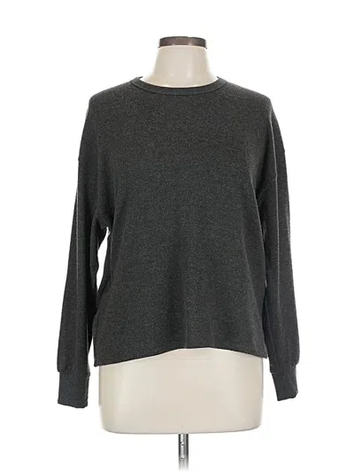 Pre-owned Rvca Long Sleeve Top Gray Crew Neck Tops