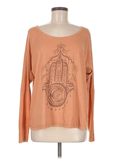 Pre-owned Rvca Long Sleeve T-shirt In Orange