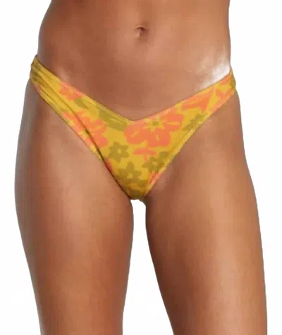 Rvca Medium French Bikini Bottom In Multi In Yellow