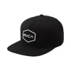 Rvca Men's Black Commonwealth Snapback Hat In Black