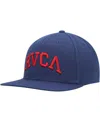 Rvca Men's Blue Arched Snapback Hat In Blue
