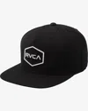 Rvca Men's Commonwealth Snapback Cap In Black/white In Black