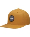 Rvca Men's Gold Va Patch Snapback Hat In Gdr-golden