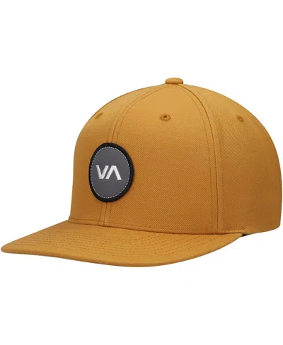 Rvca Men's Gold Va Patch Snapback Hat In Brown
