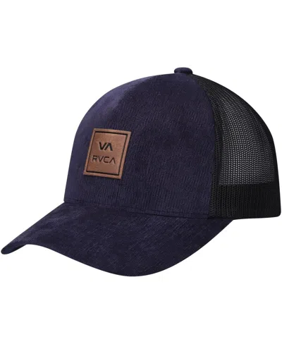 Rvca Men's  Black Va All The Way Trucker Snapback Hat In Navy