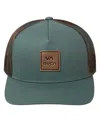 Rvca Men's Teal Va All The Way Trucker Adjustable Hat In Teal