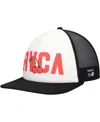Rvca Men's White Luke P Trucker Snapback Hat In White,black
