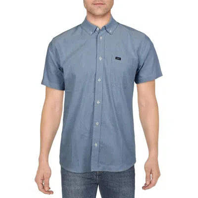 Rvca Mens Stretch Cotton Button-down Shirt
