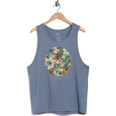 Rvca Motors Cotton Graphic Tank Top In Vintage Navy