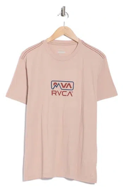 Rvca Mountain Logo Graphic T-shirt In Pink