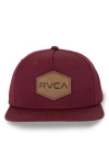 Rvca New School Snapback Hat In Burgundy