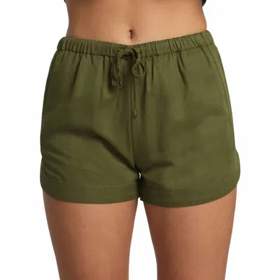 Rvca New Yume Short In Dark Olive In Green