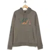 Rvca Oliver Graphic Print Hoodie In Heather Grey