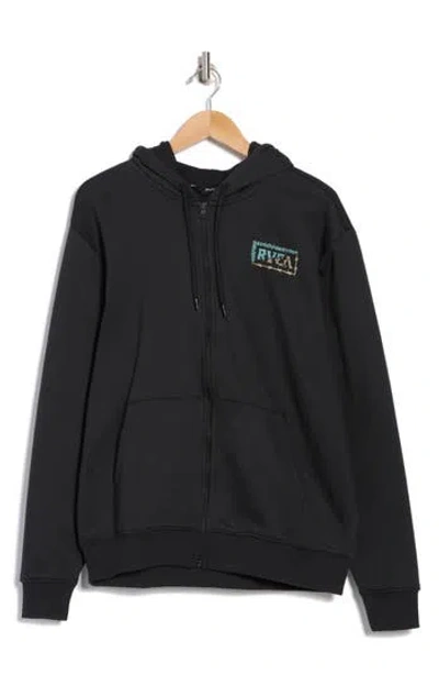 Rvca Oliver Zip Hoodie In Black