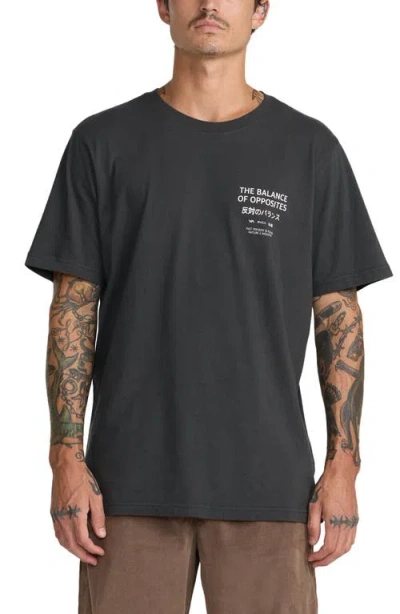 Rvca Palm Reel Cotton Graphic T-shirt In Black