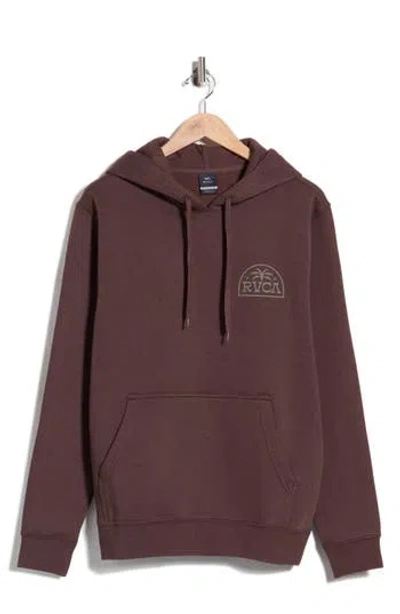 Rvca Palm Serif Fleece Graphic Hoodie In Mocha