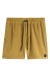 Rvca Pigment Swim Trunks In Ochre