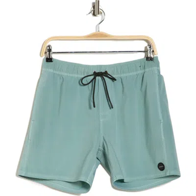 Rvca Pigment-dyed Elastic Waist Shorts In Blue