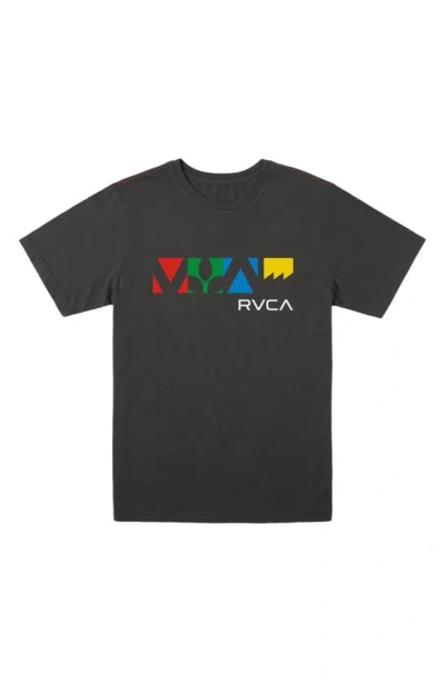 Rvca Primary Graphic T-shirt In Pirate Black