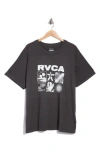 Rvca Program Cotton Graphic T-shirt In Black