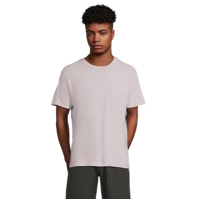 Rvca Ptc Pigment T-shirt Men's Lilac Cotton Short Sleeve Crew Neck Kfc754 In Silver