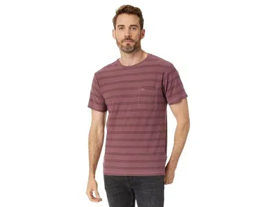 Rvca Ptc T-shirt Men Red Stripe Cotton Short Sleeve Crew Neck Pullover Ups503 In Brown