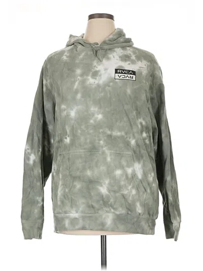 Pre-owned Rvca Pullover Hoodie In Green