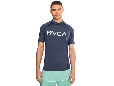 Rvca Rashguard Short Sleeve Men's T Shirt Navy: Md In Blue
