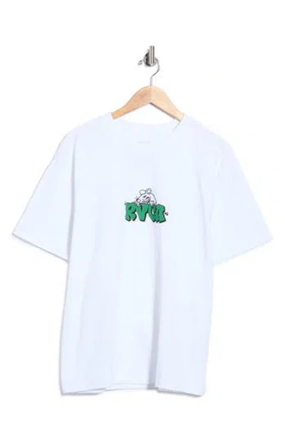 Rvca Ratnest Cotton Graphic T-shirt In White