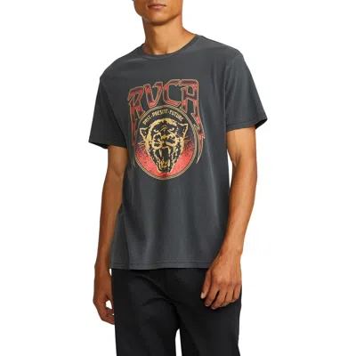 Rvca Rawr Graphic T-shirt In Black
