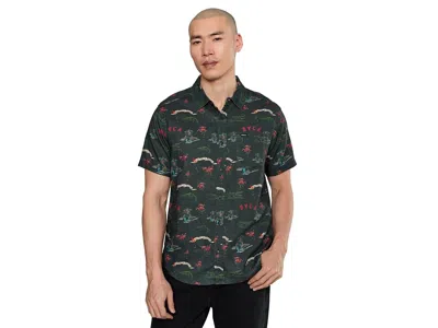 Rvca Reception Short Sleeve Men's Clothing Multi: Lg In Green