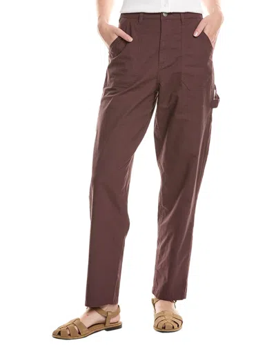 Rvca Recession Pant In Burgundy
