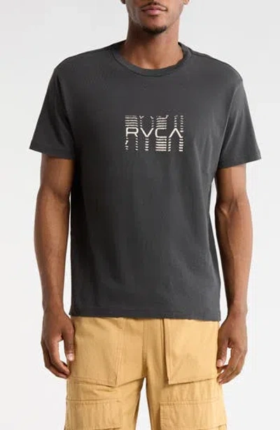 Rvca Repeated Graphic T-shirt In Gray
