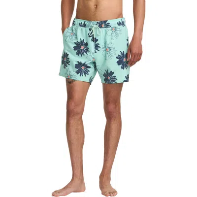 Rvca Resort Swim Trunks In Blue