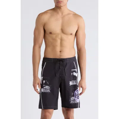 Rvca Retract Swim Trunks In Brown